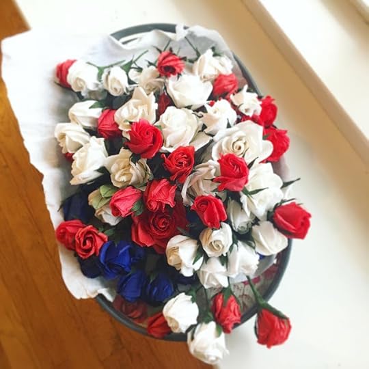 paper-flowers in crepe paper