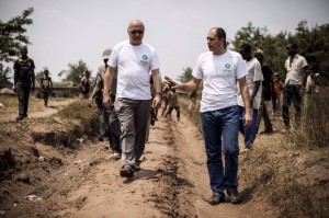 Jose with Oxfam boss Mark Goldring