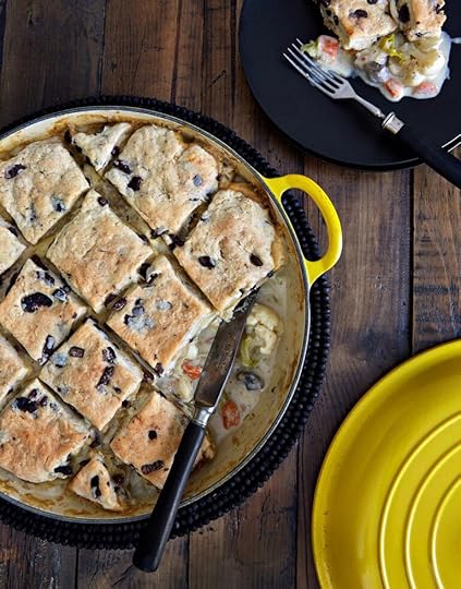 Cauliflower Pot Pie with Black Olive Biscuit Crust