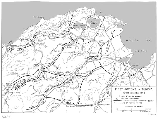 Map of first Allied actions in Tunisia, 16-23 November 1942 (US Army Center of Military History)
