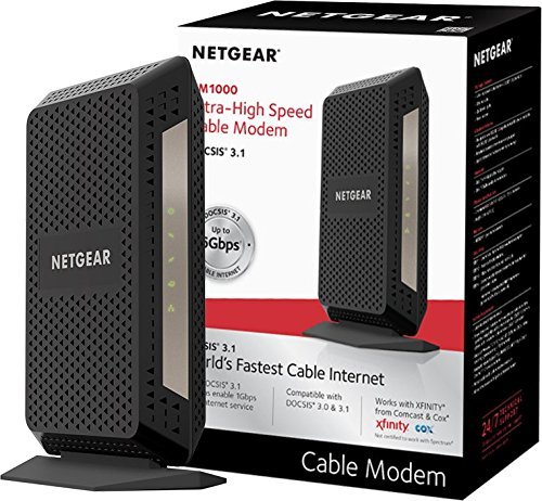 The NETGEAR CM1000 DOCSIS 3.1 modem has proven a reliable performer.
