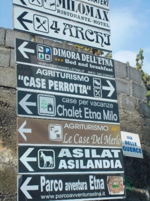 Sign near Mount Etna