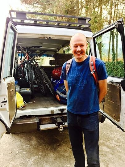 Preparing to depart from Quito with our bikes and bags all packed. The smile didn't last long (Photo: Edita Nichols).