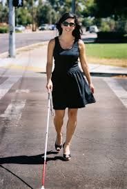 blind woman with cane