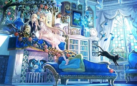 Image result for books and cats anime