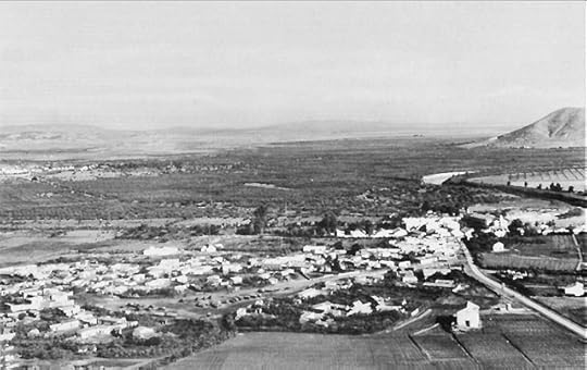 El Bathan, Tunisia, the Medjerda river, and Tebourba, the cluster of white buildings in the left background (US Army Center of Military History)