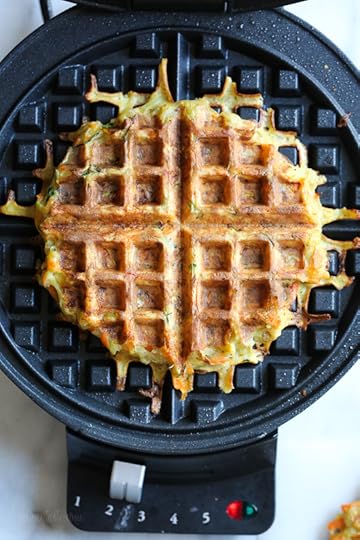 These veggie-packed latkes, are not your traditional latkes, they’re made with shredded potatoes, carrots, zucchini and bell pepper, and they are cooked in a waffle iron so there’s no need to fry! Top them with sour cream, lox and capers or with apple sauce on the side. 