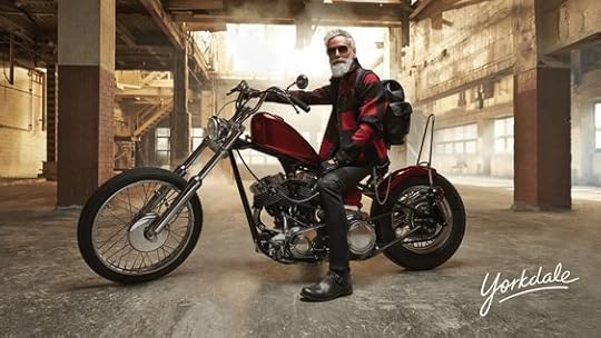 sexy Santa on a motorcycle