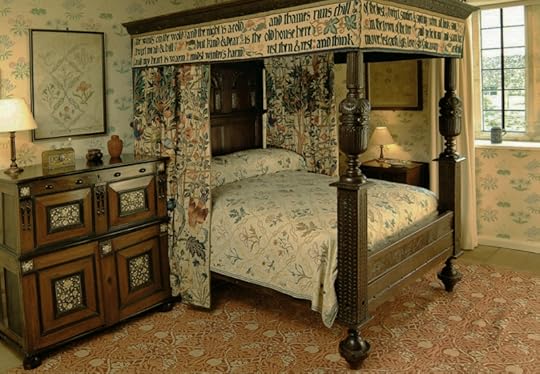 Morris' bed with textiles embroidered by Jane