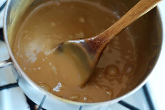 Homemade maple cream in the pot