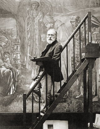 Burne-Jones at work in his studio