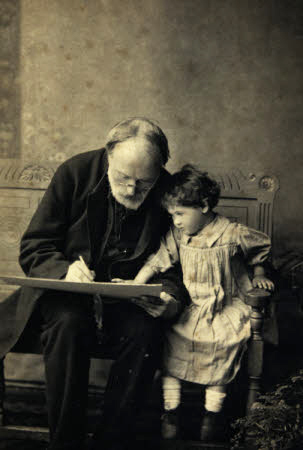 Edward Burne-Jones, painter, and his grand-daughter Angela