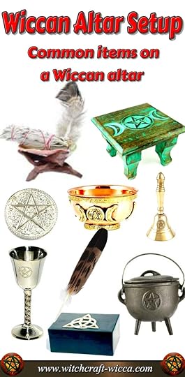 Wiccan Altar Setup for Beginners-Athame knife,Witch broom,Magic candles,Witches cauldron,Chalice, pentagram, triple moon, celtic cross,Incense Powder,Incense Sticks ,Wiccan pentacle,Magic Wand