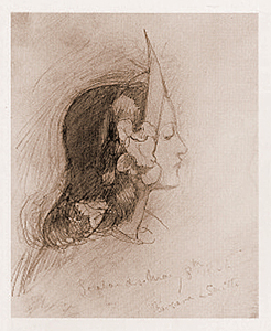 Sketch of Elizabeth Siddal by Barbara Leigh Smith Bodichon