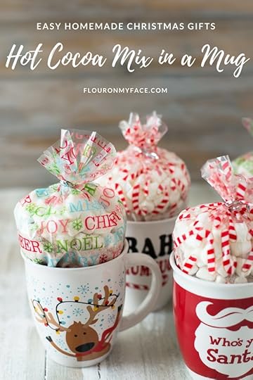 Homemade Christmas Gifts Peppermint Hot Cocoa Mix in a Mug recipe and instructions