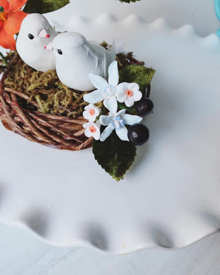 birds nest topper cake wedding
