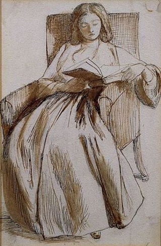 Elisabeth Siddal Reading by Dante Gabriel Rossetti