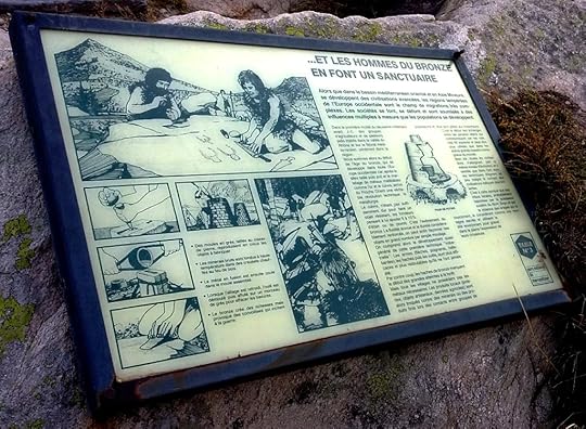 Plaque showing bronze age inhabitants of the region