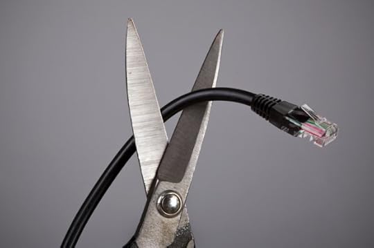 scissors, internet cable