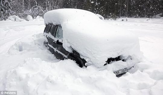 car stuck in the snow