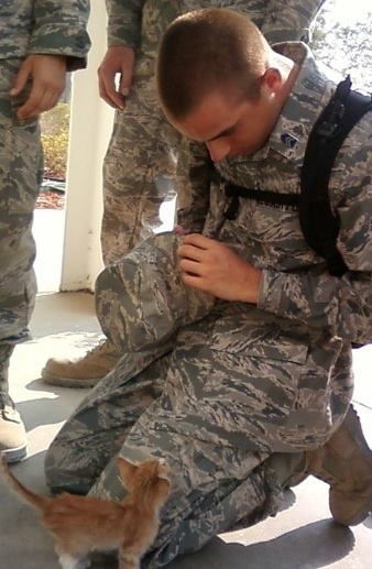 This is adorable!! Remember those still fighting for our Freedom. Pray for their safety, continued strength, focus and many moments like this when God sends a piece of Him to let those in battle know that He is with us to bring proof of His presence, love and awe no matter what we are fighting for.