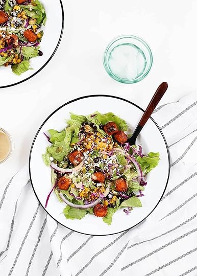 BBQ Ranch Southwest Salad with Sweet Potato Crouton Tots from The Fauxmartha