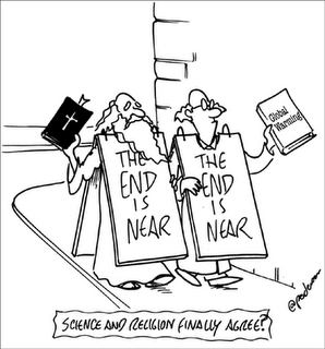 The end is near cartoon.