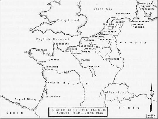 Targets of US Eighth Air Force, August 1942-June 1943 (US Army Air Forces map)