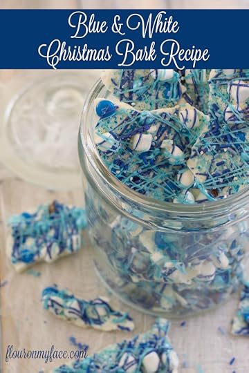 Blue and White Christmas Bark recipe #ChristmasWeek via flouronmyface.com