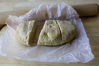 divide the dough roughly into thirds