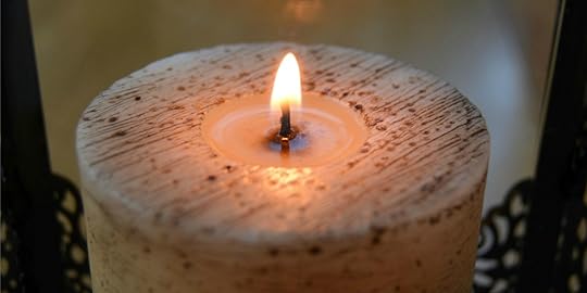Ivory Candle in Lantern