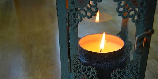Blue Lantern with Candle
