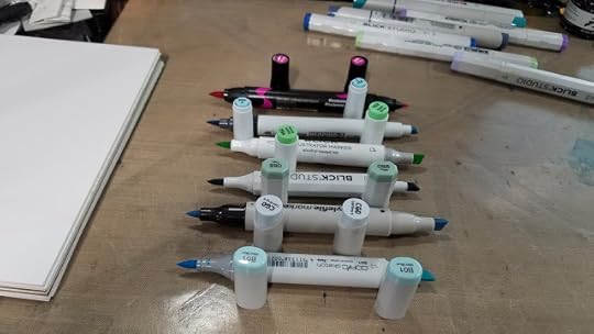 Prismacolor marker, Neopiko marker, Blick Illustrator marker, Blick Studio Brush Marker, Stylefile marker, Copic Sketch Marker