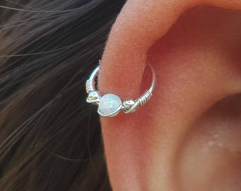 Image result for iridescent pearl helix rings