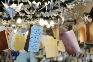 Common Room's iconic paper cranes are now joined by messages of hope from makers and customers, which will be given to children in need this Christmas!