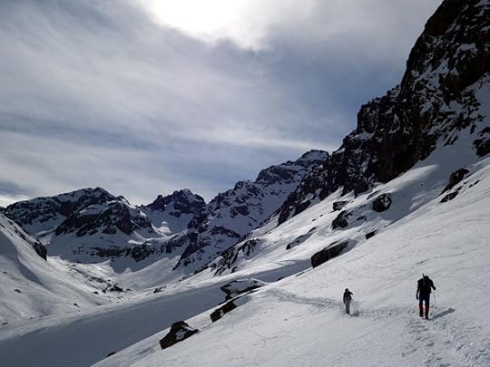Approaching Toubkal Refuge in the Moroccan High Atlas