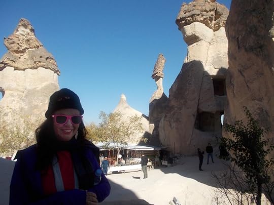 In front of some extra-freaky fairy chimneys, Cappadocia