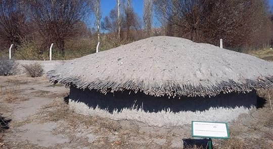 Another view of a reconstructed stone-age dwelling set deeper into the ground, at Aşıklı Höyük, Cappadocia