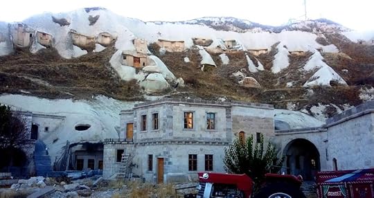 Ürgüp, cave dwellings integrated with more conventional structures, Cappadocia
