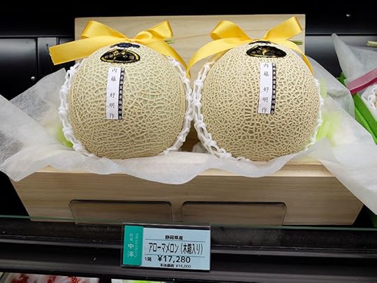 Japan melons Daimaru Kyoto Jennifer Hallock author of Sugar Sun steamy historical romance series. Serious history. Serious sex. Happily ever after.
