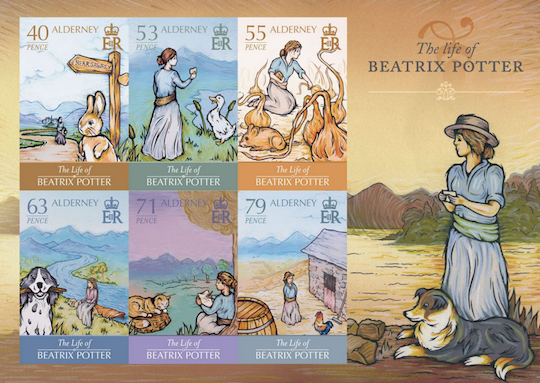 Beatrix Potter Alderney stamps