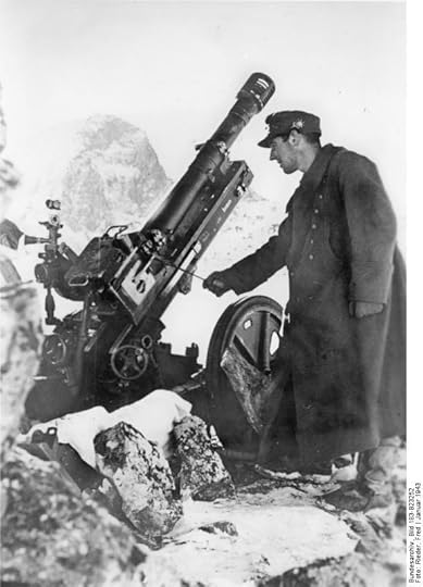 German Army 7.5 cm Gebirgsgeschütz 36 mountain gun in the Caucasus Mountains, southern Russia, 21 Jan 1943 (German Federal Archive: Bild 183-B23252)