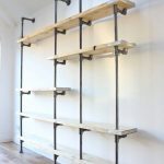 Wonderful Metal Pipe And Wood Shelves 42 For Home Decorating Ideas with Metal Pipe And Wood Shelves