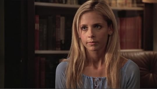 Buffy's got this face on like she's waiting for Giles to catch up.