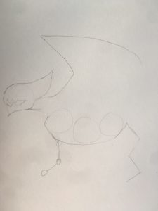 Mostly fierce dragon in progress - just pencil
