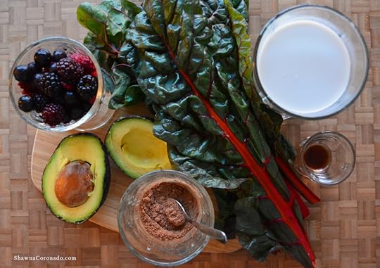 Chocolate Avocado Swiss Chard Smoothie Ingredients