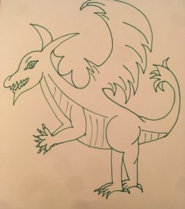 Completed dragon sketch
