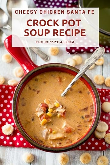 Crock Pot Chicken Soup recipe that is cheesy and creamy made with Velveeta cheese and leftover chicken, canned corn and black beans