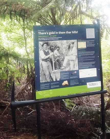 Historical Information Panel about Mining, near Okupu