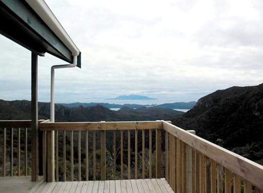 View from Mt Heale Hut showing Little Barrier Island